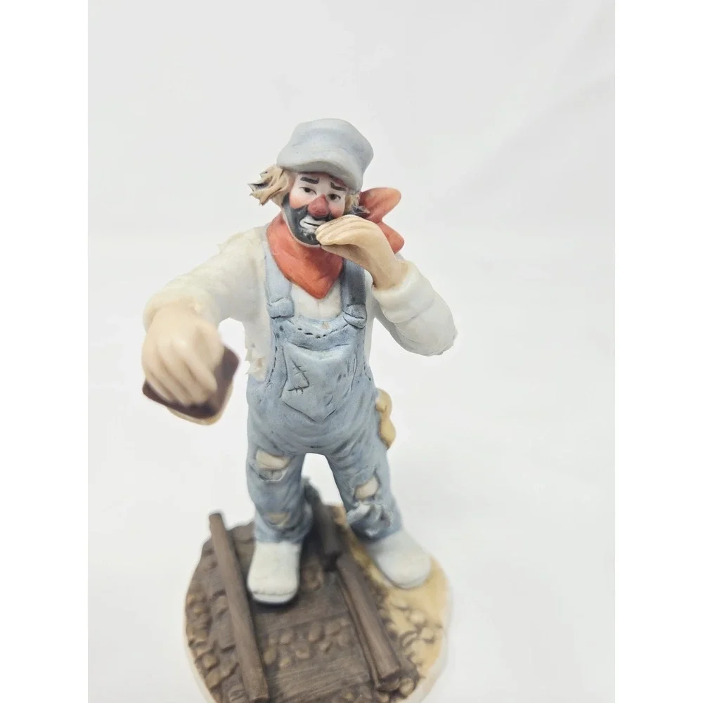 Emmett Kelly JR‎ Porcelain Clown Lumber Jack Lantern Railroad Figurine